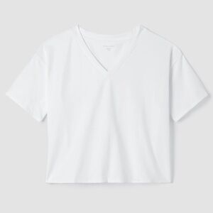 Eileen Fisher Pima Cotton Stretch Jersey V-Neck Tee size M